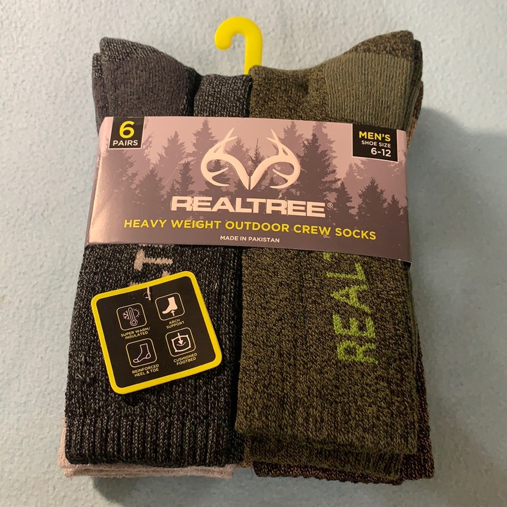 REALTREE Men’s Crew Socks - shoe size 6-12